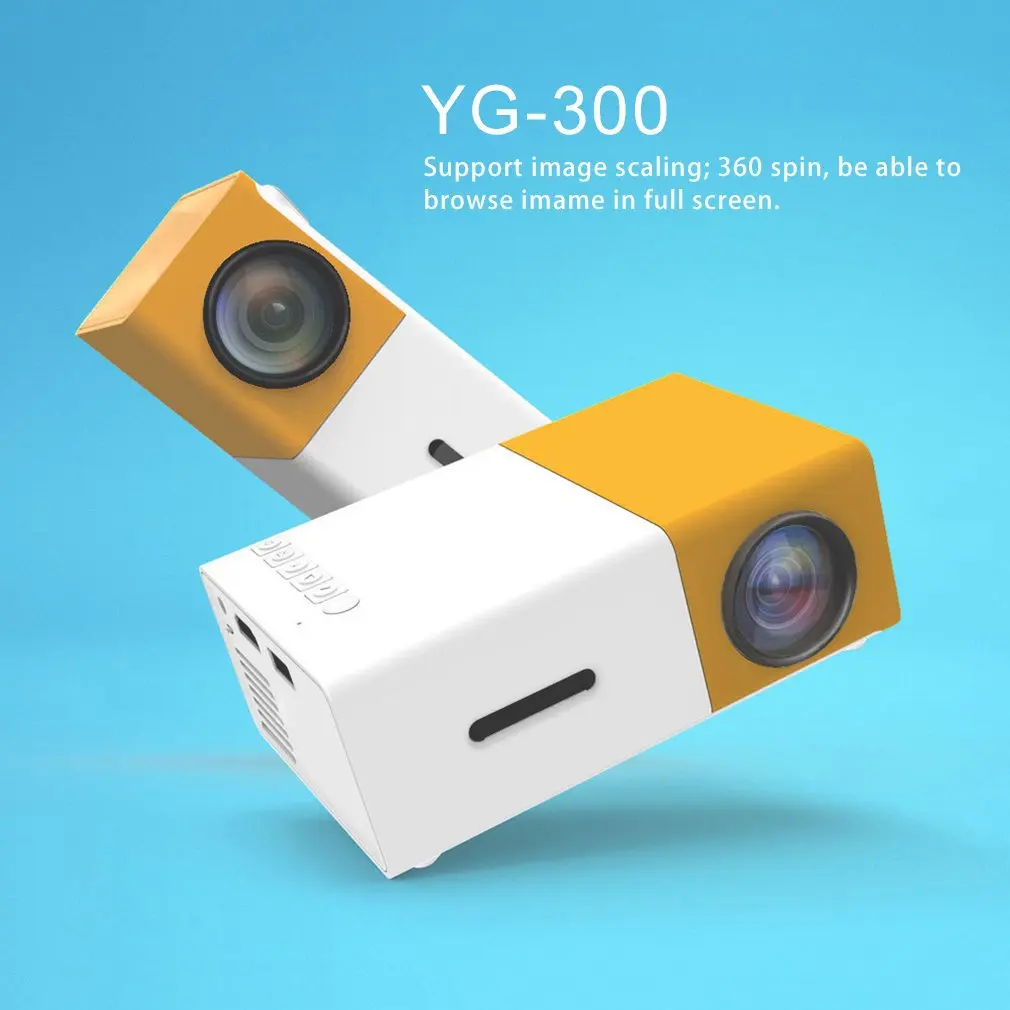 Very Cheap x1qok YG300 professionnel Mini projecteur complet HD1080P Home cinéma projecteur LED LCD vidéo lecteur multimédia projecteur jaune et blanc US