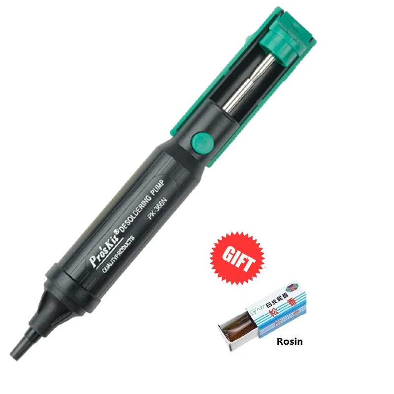 Pro'sKit Proskit 8PK-366N-G отпаивающий насос всасывающий оловянный припой присоски распайки пистолет паяльник ручка - Цвет: 8PK-366N-G