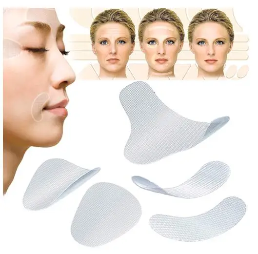 63Pcs(12+24+27)Facial Line Wrinkle Sagging Skin Lift Up Tape Frown Smile Lines Forehead Anti-Wrinkle Patches Anti-aging Stickers