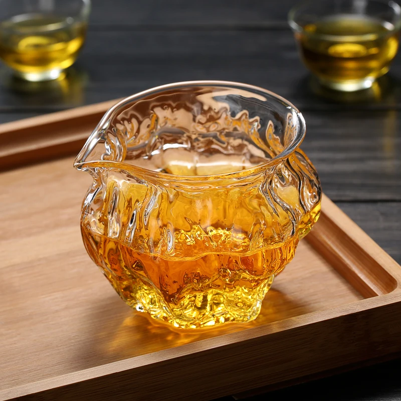 

260ml Glass Tea Infusers Heat Resistance Chahai Walnut Pattern Teacup Suitable for Microwave Ovens Glass Tea Pitcher Teaware