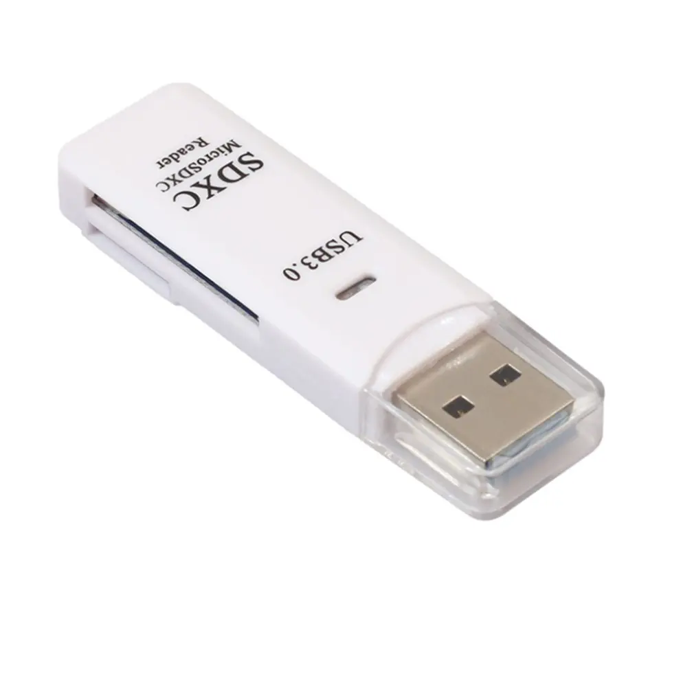 USB 3,0 многофункциональный считыватель смарт-карт памяти OTG type-C адаптер мини-считыватель карт для микро компьютера ноутбука - Цвет: Белый