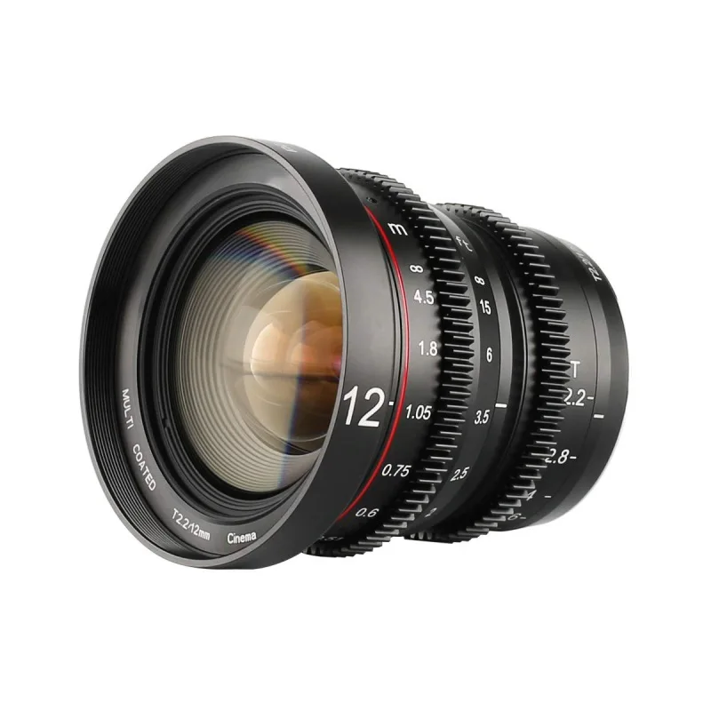 

12mm T2.2 Large Aperture Manual Focus Prime Low Distortion Cine Lens For Micro Four Thirds M43 MFT