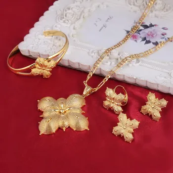 

Ethiopian big women gold geometry square Jewelry sets Pendant Earrings Habesha Wedding African Gift bridal wedding jewelry set