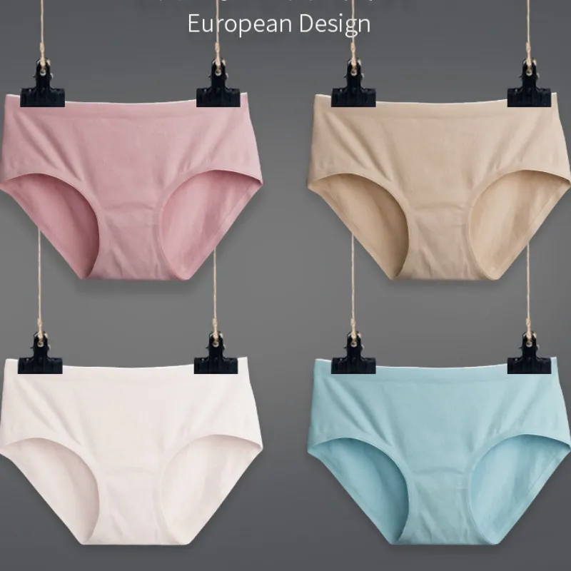 Сексуальные трусики женское нижнее белье хлопковые однотонные Трусики средней