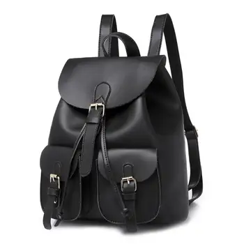 

Women Simple PU Leather Waterproof Backpack Student Kids Small Lightweight Durable School Bag Bookbag