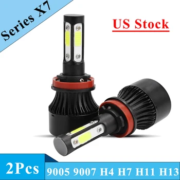 

X7 Car LED Headlight Bulbs 4 Side COB 100W 10000lm H4 Hi lo H7 H11 9005 9006 12/24V Auto LED Light Headlamp Waterproof