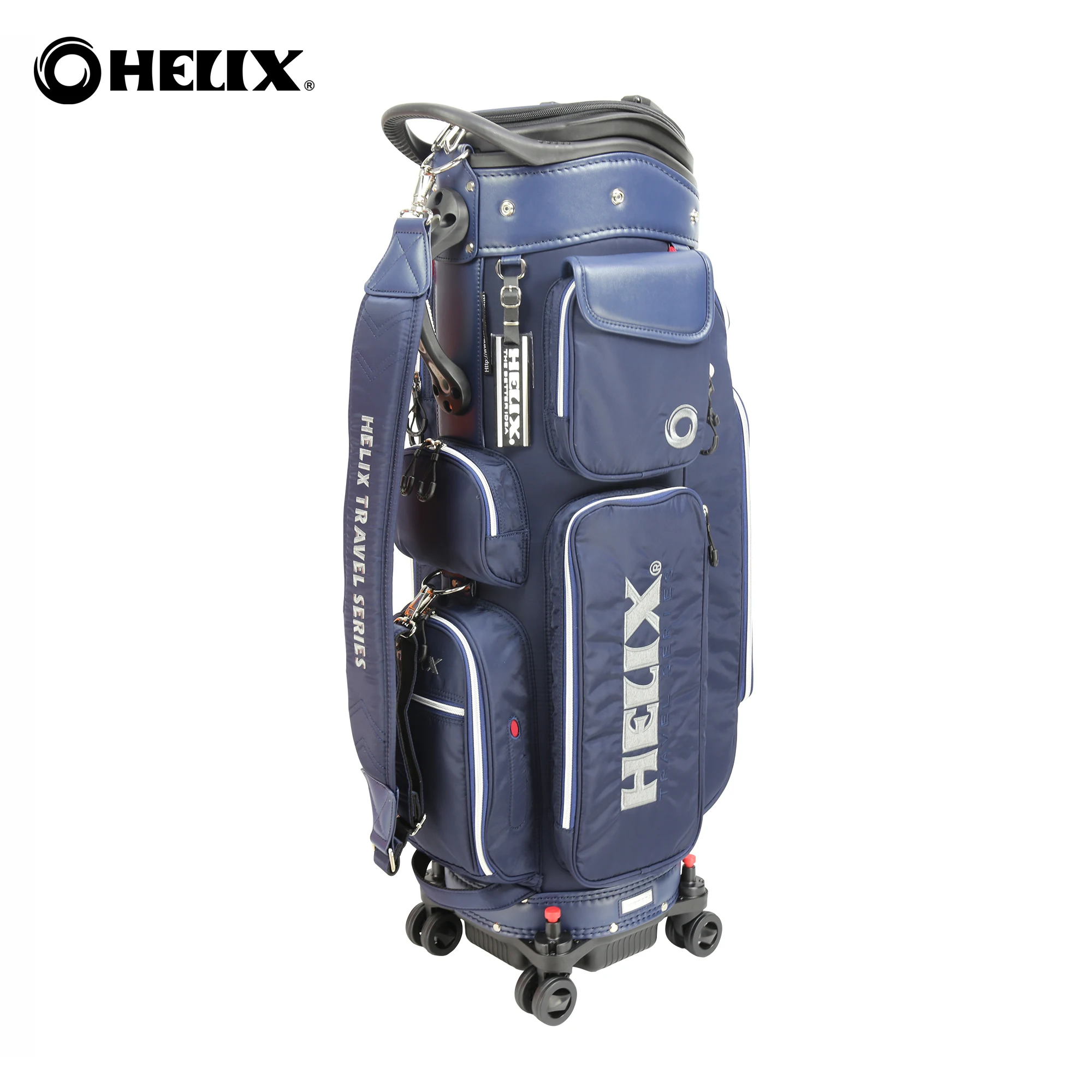 Helix Retractable Series Nylon Golf Cart Bag With Wheels Blue/Black