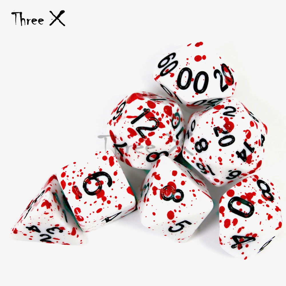 

Funny High Quality 7Pcs/Set Polyhedral TRPG Games for Dungeons Dragons Opaque D4-D20 Multi Sides Dice Pop for BoardGame