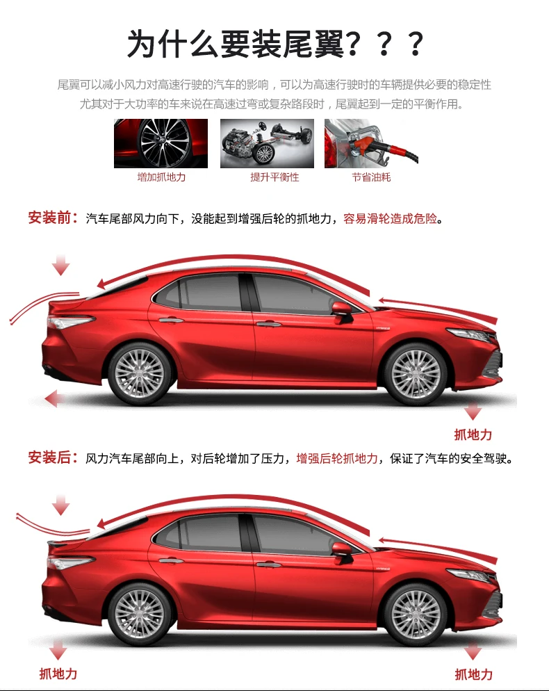 Aiwins автомобильный Стайлинг для Toyota Camry- хвост специальный модифицированный задний спойлер крыло ABS