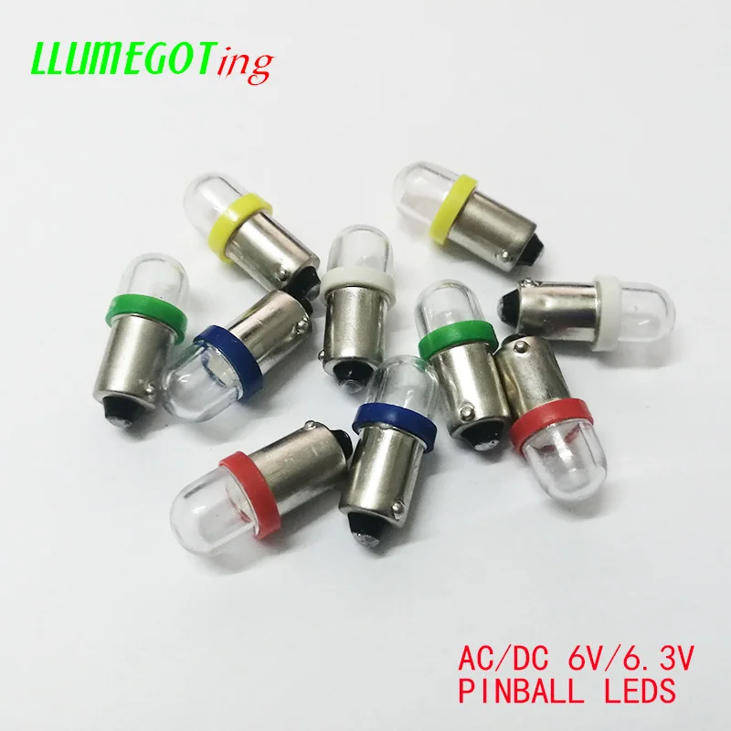 50 шт. BA9S T4W #44 #47 Круглый прозрачный купол 2x 5630SMD различные цвета неполярность AC DC 6V 6