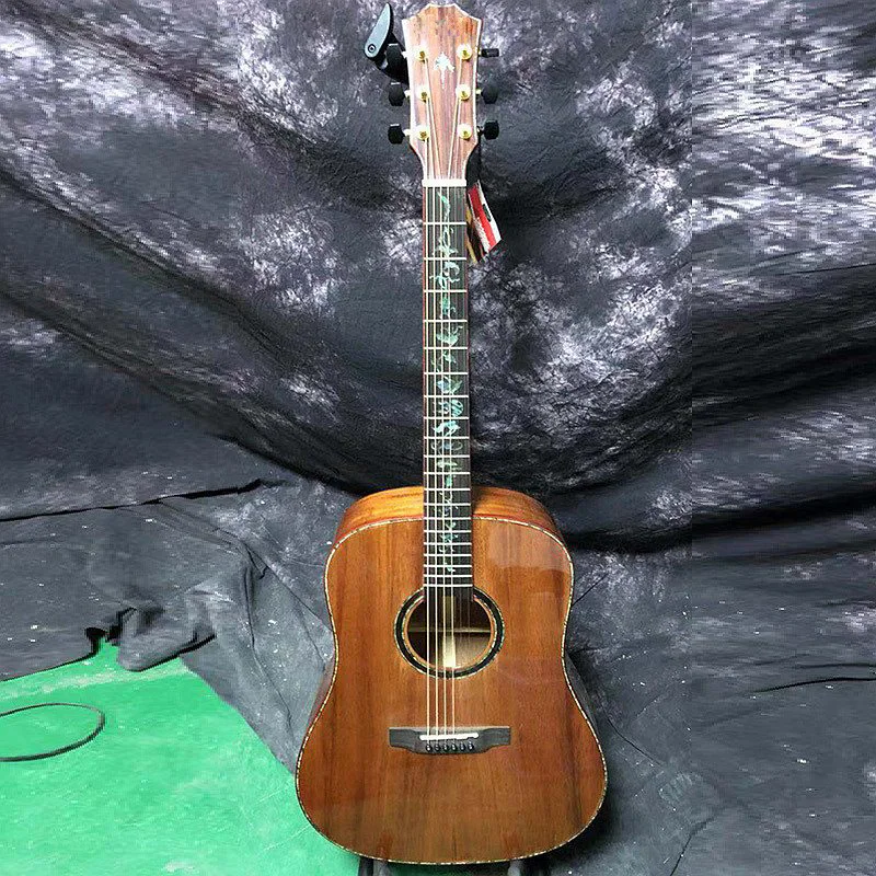 model 2 Полная твердая Акустическая гитара из дерева sapele 40 дюймов, глянцевая 6 струнная народная гитара с твердой еловой древесиной, высокое качество - Цвет: model 2