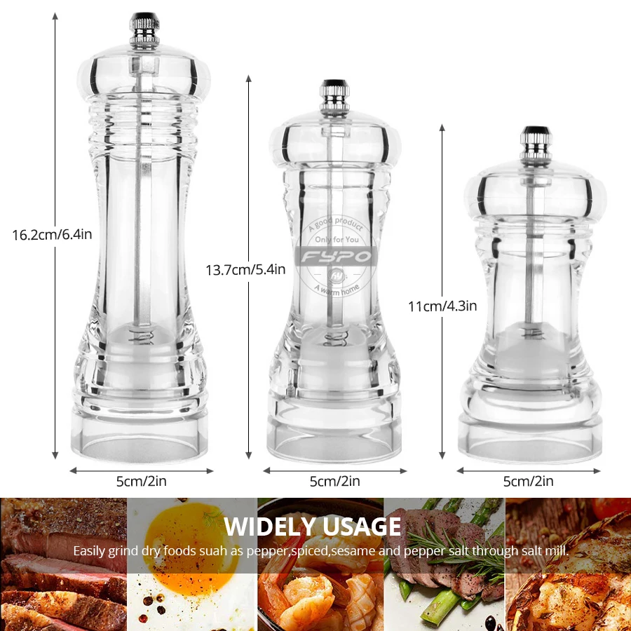 Acrylic Salt and Pepper Grinder Manual mills adjustable ceramic Shaker Spices Mill herb grinder Kitchen accessories | Дом и сад