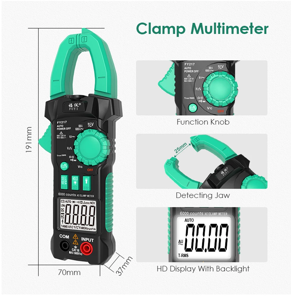 Клещи постоянного тока, мультиметр, клещи, Бесконтактный 6000 счетчик, клещи, мультиметр True RMS NCV, мультиметр, Зажим постоянного тока, тестер переменного тока