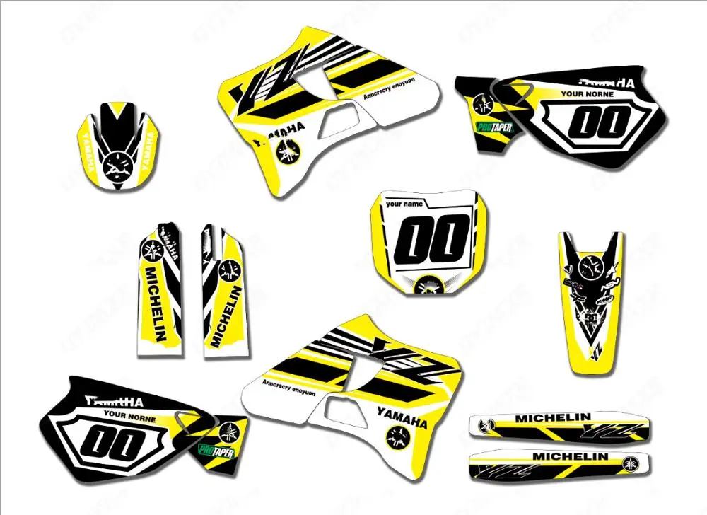 Мотокросс с командой гонщиков байкеров Графика наклейки для Yamaha YZ125 YZ 125 250 1996 1997 1998 1999 2000 2001