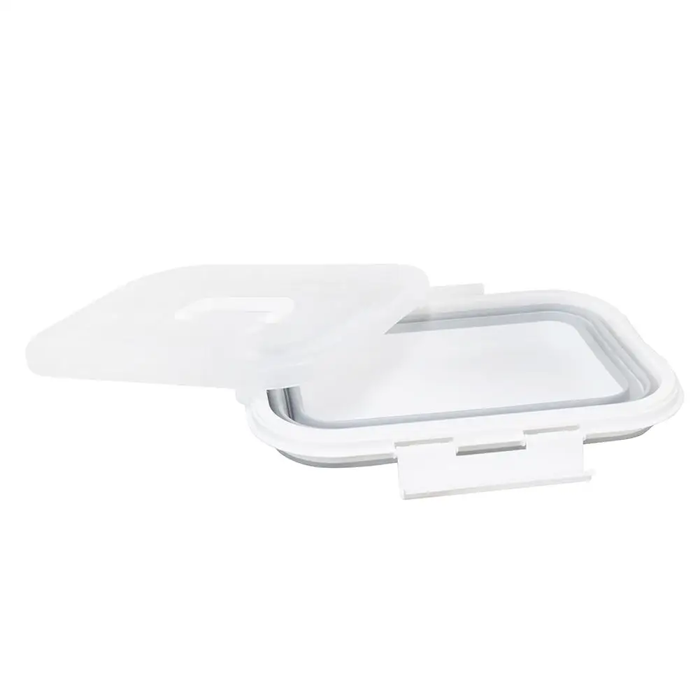 1 Pcs Gray Collapsible Portable Food Storage Box With Large Capacity Easy To Clean Durable Home Storage Containers