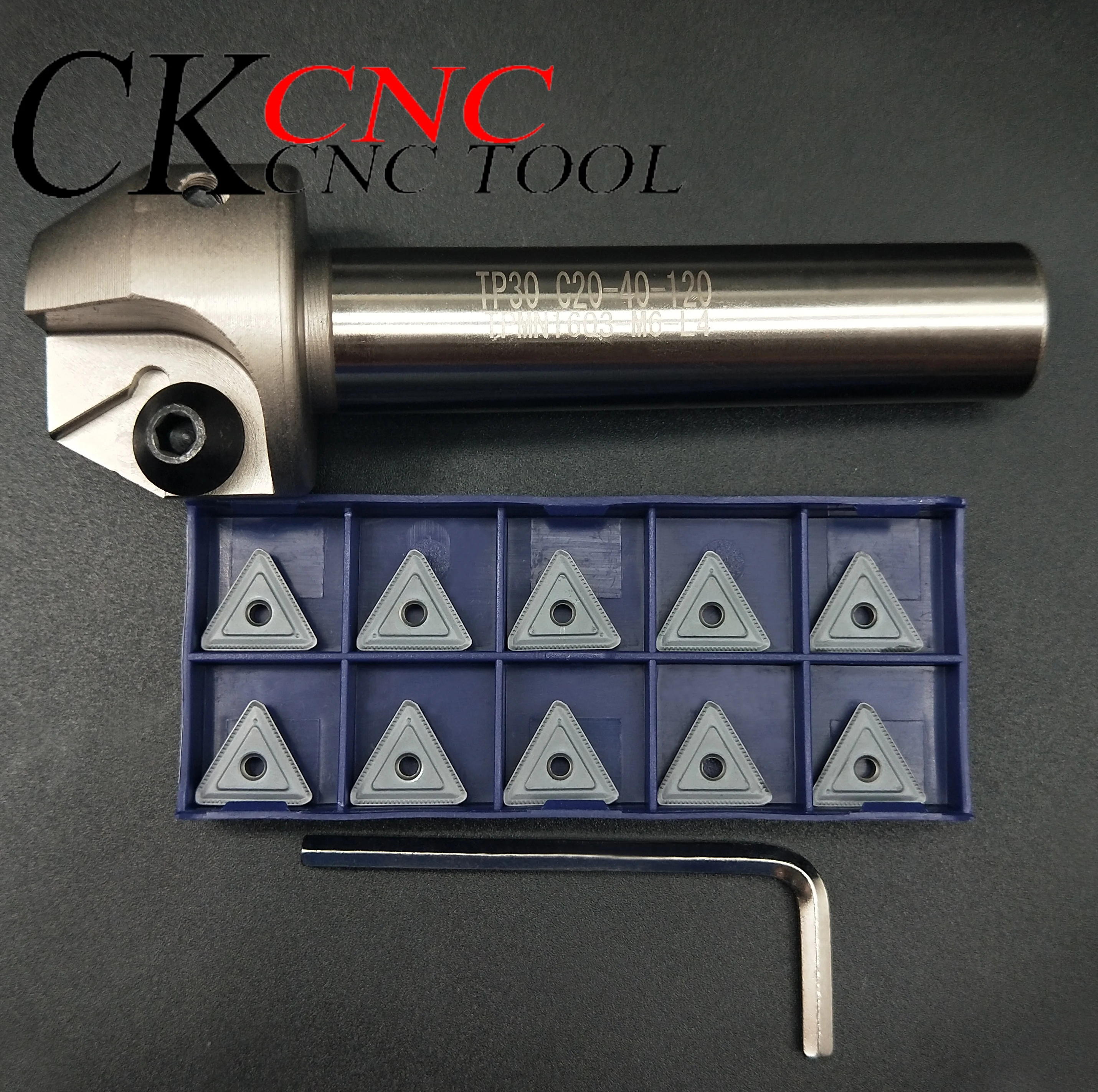 

1pcs TP30 C20-40-120 TP30 series 30 degree chamfering tool holder + 10pcs TPKR 1603 PDTR turning tools Carbide milling inserts