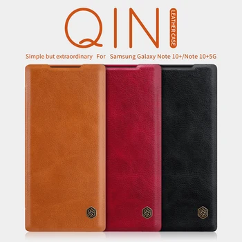 

Nillkin Qin Leather Flip Cover For Samsung Note 10 Plus Leather PC Back Cover With Card Pocket For Samsung Galaxy Note 10 10+ 5G