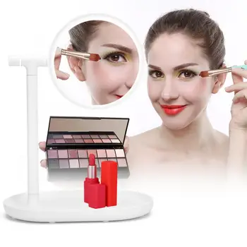 

Double-Sided Rotating LED Cosmetic Mirror Desktop Non-Slip Magnifying Makeup Mirror Desktop Cosmetic Mirror Makeup Accessory