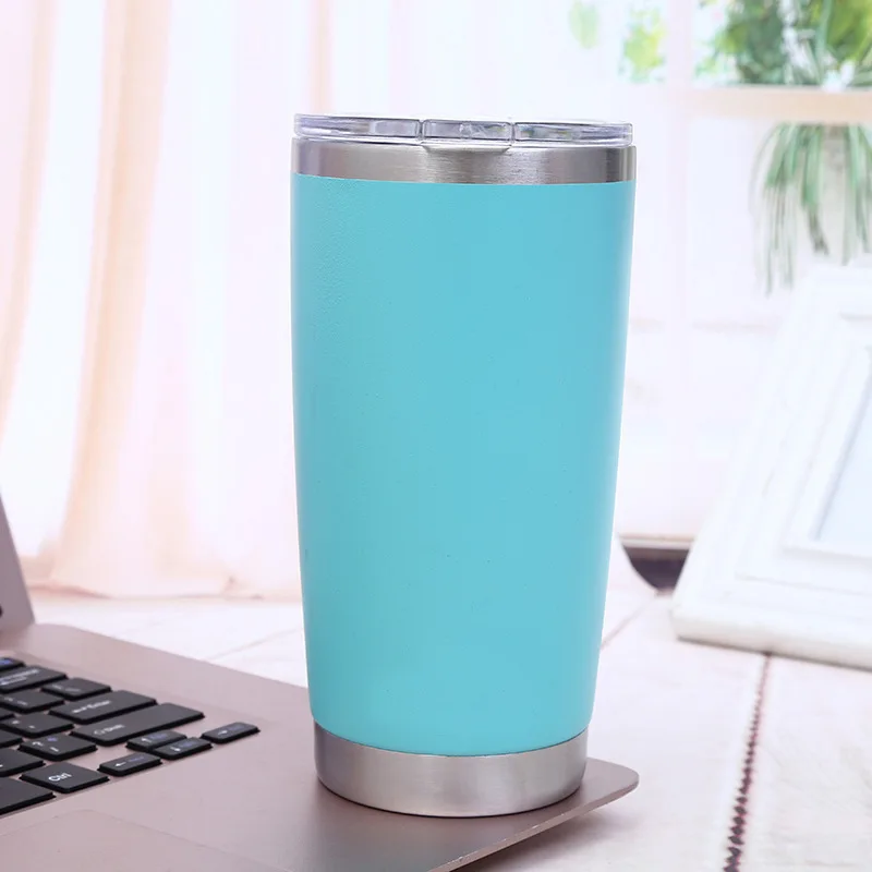 Light blue2 5 шт./партия монограмма с двойными стенками из нержавеющей стали 20 унций 30 унций чашка дорожная Автомобильная кружка изолированная термос для кофе пивные чашки сохраняет тепло - Цвет: Light blue2