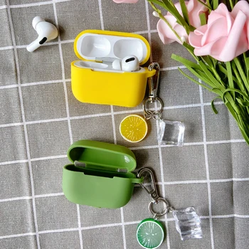 

Cute Funny Ice Lemon Silicone Cover for Apple Airpods Pro Case Accessories Bluetooth Earphone Box Portable Shockproof Decor Gift