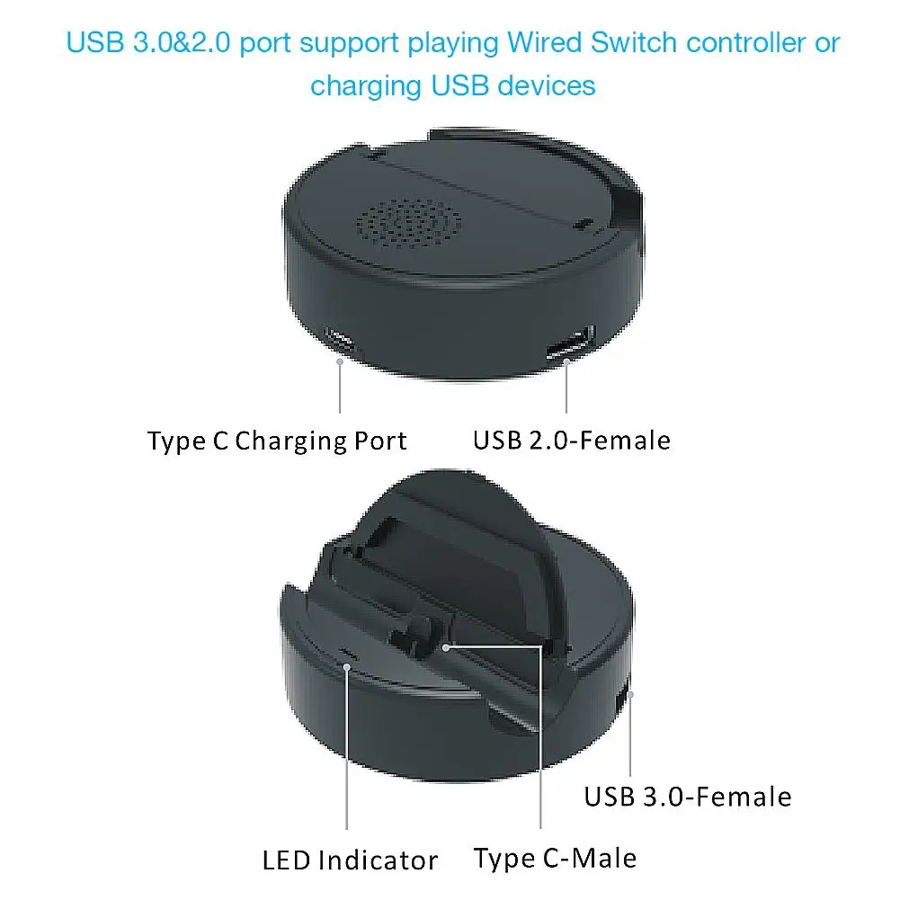 For Switch Lite Gamepad Charging Base Holder Host Base With Flip Stand USB External Handle Charging Dock Charge Stand Converter