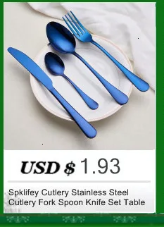 Spklifey Cutlery Set Stainless Steel Dinnerware Rainbow Stainless Steel Spoon Set Fork Spoon Knife Steel Cutlery Dinnerware Set