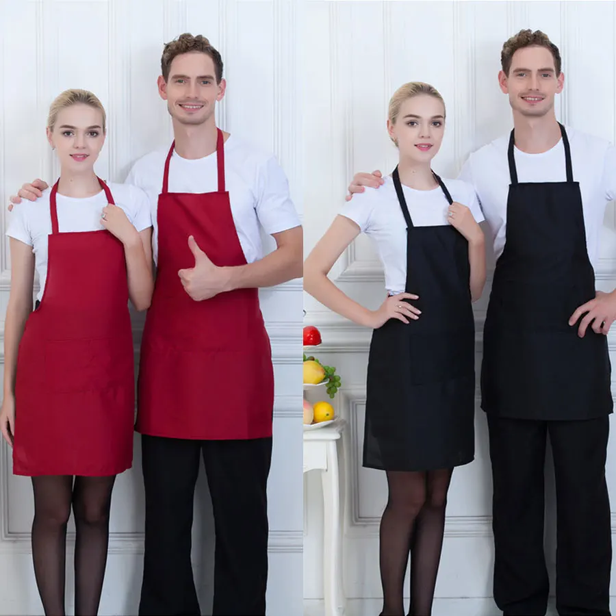 

New Fashion Cooking Kitchen Apron For Woman Men Chef Waiter Cafe Shop BBQ Hairdresser Aprons Solid Color Gift Bibs Dropshipping