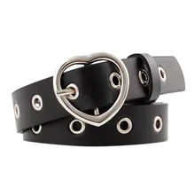 Модные женские Pu женский кожаный пояс милый черный Harajuku Готический пояс женские брюки вечерние платья винтажные панковские ремни с сердечками для джинсов