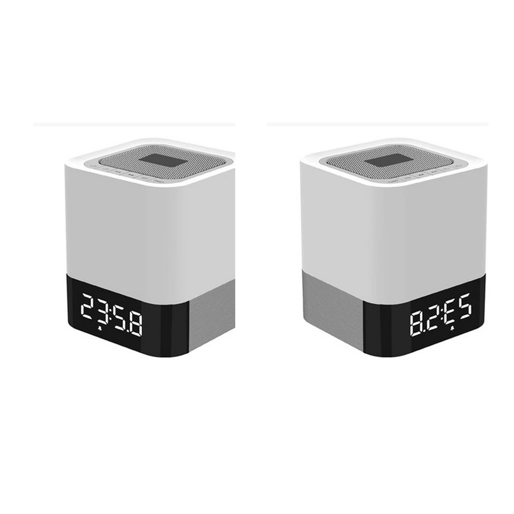Многофункциональный спикер, мини стерео бас звуковой ящик светодиодный Bluetooth беспроводной динамик с будильником