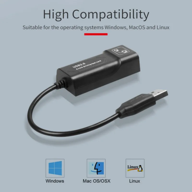 USB 2,0 для RJ45 Ethernet адаптер Сетевая карта LAN USB сетевой адаптер для ПК ноутбука