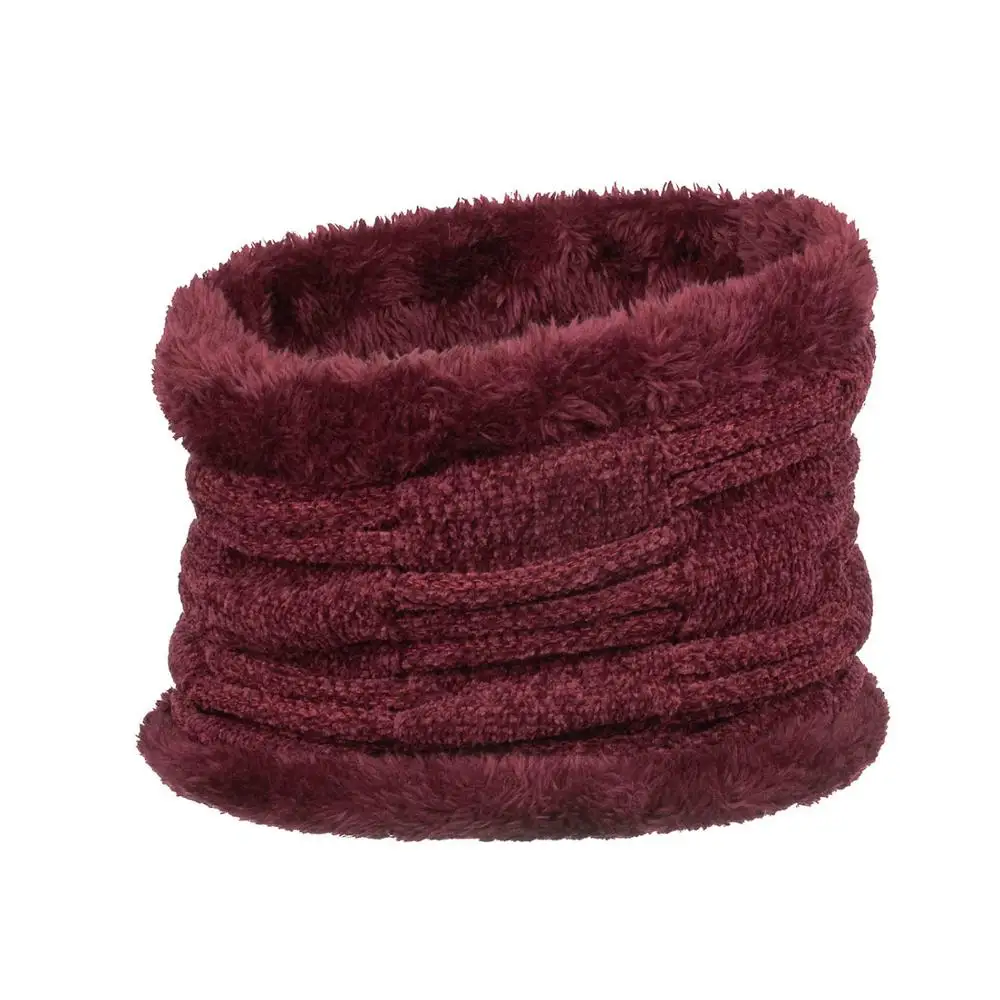 Burgundy Scarf Joymay новые зимние шапочки Neack теплый набор унисекс Простой теплый мягкий шарф череп вязаная шапка шапки Touca Gorro шапка s WM125 - Цвет: Burgundy Scarf