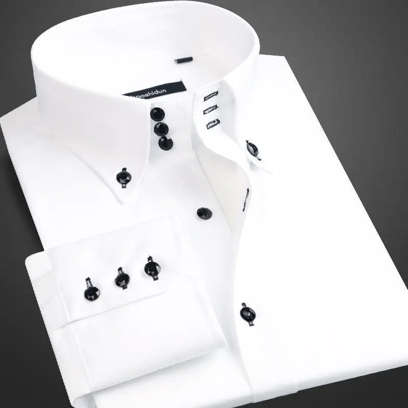 Dress Shirts Men Spring and Autumn High Quality Long Sleeve Korean Slim Fit Business White Collared Shirt Oversized dress shirts men casual shirts