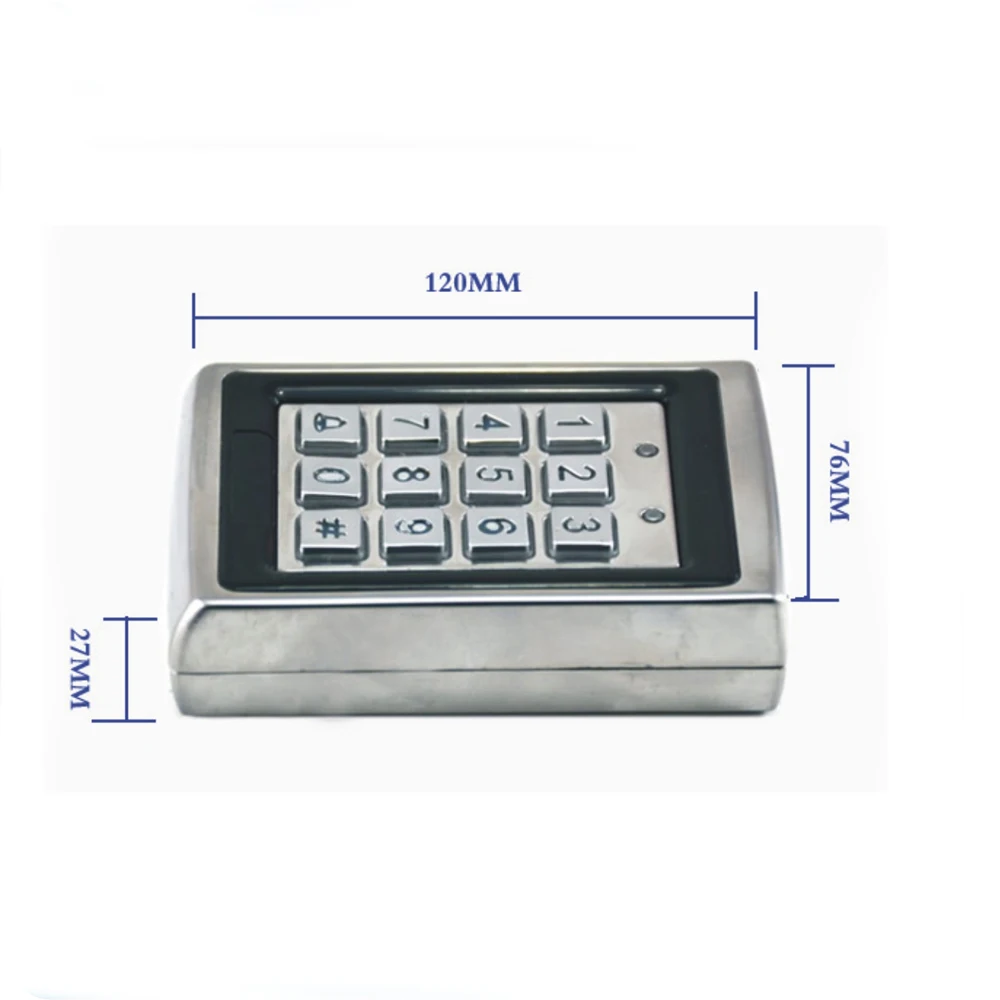 Waterproof shell +Metal Rfid Access Control Keypad With 1000 Users+ 10 Key Fobs For RFID Door Access Control System