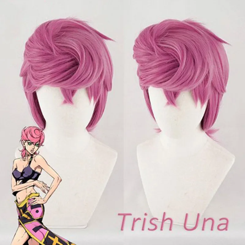 Trish Una Cosplay Wig Anime JOJO Bizarre Adventure Golden Wind Hair Halloween | Тематическая одежда и униформа