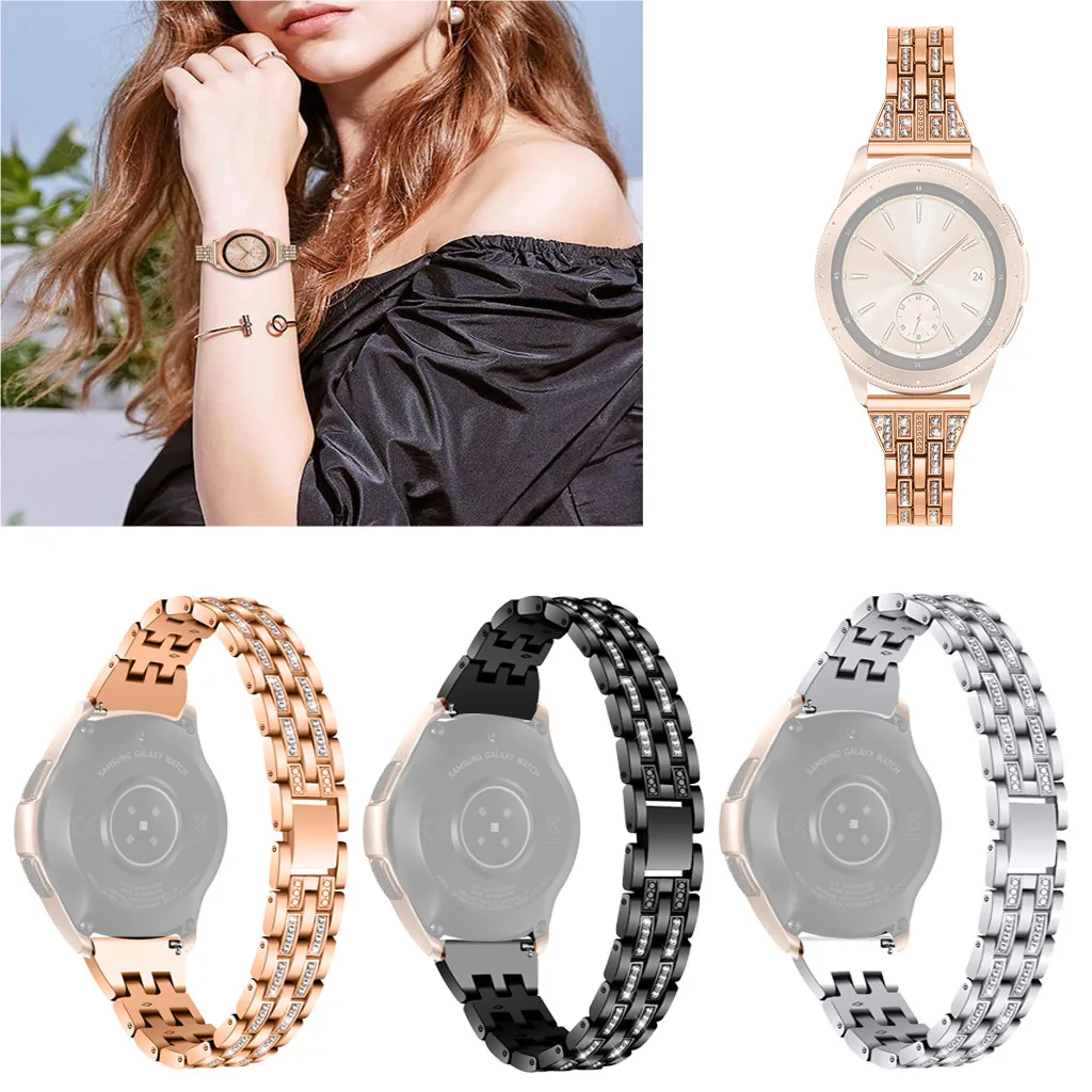 Сменный металлический кристалл ремешок для часов Ремешок для samsung Galaxy Watch 42 мм Браслет Смарт-часы ремни металлический ремень