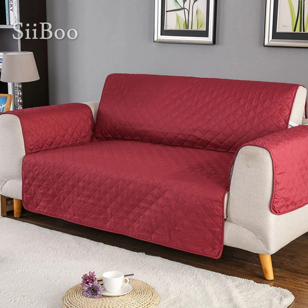 Black khaki green red plaid qulited Sofa covers 1piece one two three