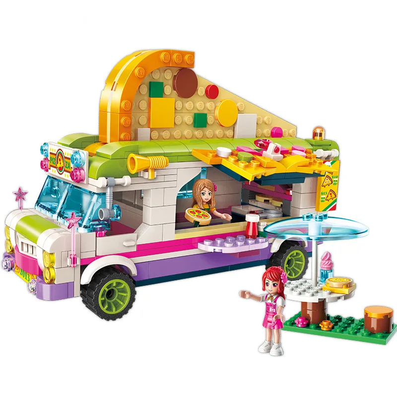 414 шт. обучающая игрушка для детей блоки совместимые с Legoeds friends city girl Pizza car DIY