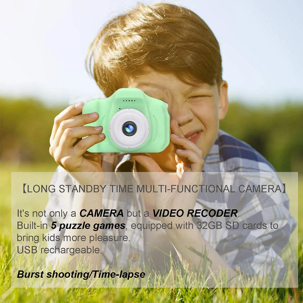 Mini Cartoon Photo Camera Toys HD Screen Childrens Digital Camera Video Recorder Camcorder Toys for Kids Girls Gift