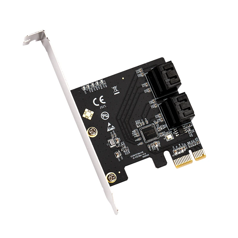 Chia-마이닝 4 포트 SATA 카드 라이저, SATA III 3.0 6Gbps 컨트롤러 카드 PCIe 3.0x1 확장 카드 + 로우 프로파일 브래킷 SATA 케이블