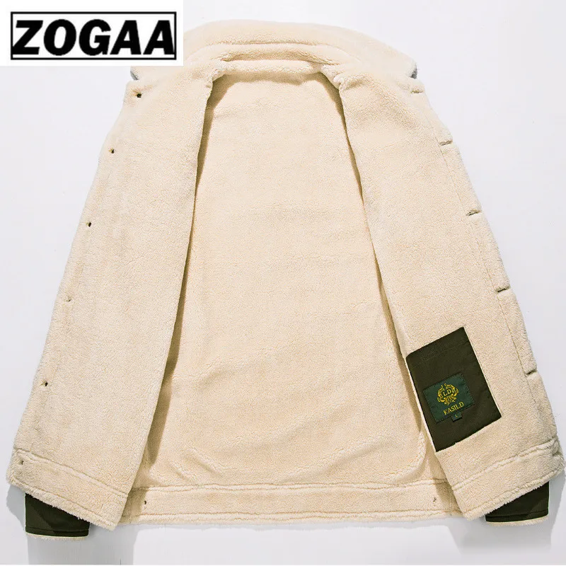ZOGAA Новая зимняя мужская теплая Рабочая куртка пальто с флисовой подкладкой для мужчин верхняя одежда Casaco Masculino плюс размер M-4XL