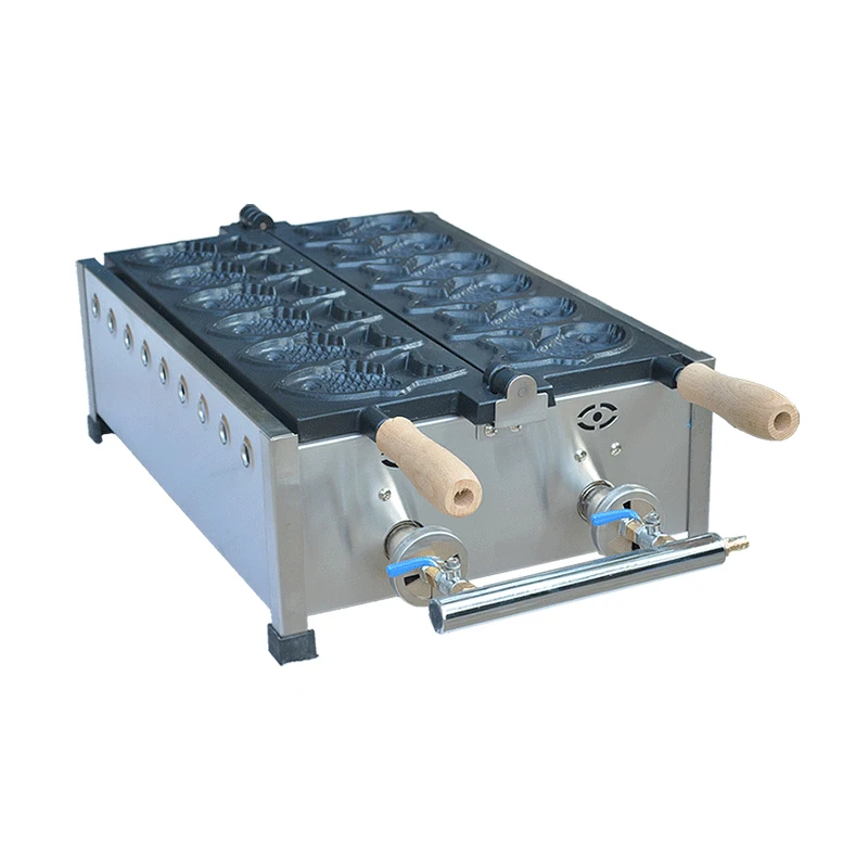 Description Picture 2 of itemCommercial 6 PCS Fish-Shaped Taiyaki Waffle Maker Stainless Steel Taiyaki Waffle Grill Machine for Pastries And Snacks