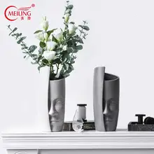 Декоративные вазы для лица, керамические, ручной работы, коллекционные, искусство, большая ваза для цветов, наполнитель фарфора для дома, комнаты, стола, полки, Декор