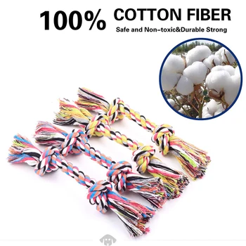

Pets dogs pet supplies Pet Dog Puppy Cotton Chew Knot Toy Durable Braided Bone Rope Funny Tool (Random Color )