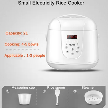 Multifunction 2L Mini Rice Cooker 220V 400W Smart Home Kitchen Electric Food  Steamer Pot 24H Appointment for 1-3 People 6