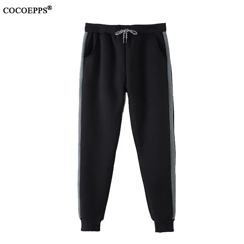 2XL-7XL, плюс размер, женские кашемировые штаны, зимние, повседневные, плотные, плюс бархат, брюки, женские, 5XL, 6XL, большой размер, длинные, теплые штаны - Цвет: Black Gray