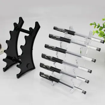 

6 Holes Plastic Horizontal Pencils Makeup Brushes Gel Pens Display Holder Stand Rack Organizer for School Home Office