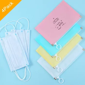 

4pcs Waterproof Portable Face Masks Bag Case Organizer Storage Bag Proof Foldable Cleaning Bags Caja Mascarrilla Py6