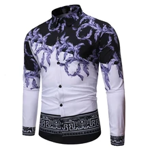 Весна-Осень, стиль, случайные цвета, индивидуальный стиль, ожерелье в национальном стиле, мужские рубашки с длинными рукавами и цветочным принтом