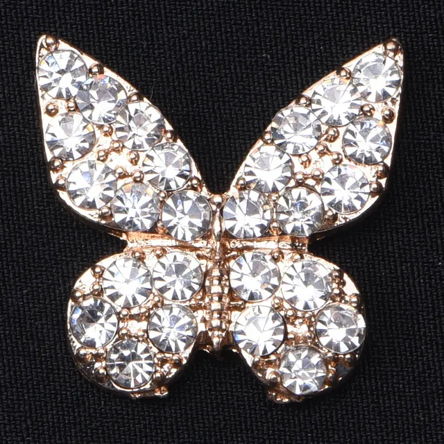 Bling Metal Croc Shoe Charms Women Butterfly Queen Crown Shoe Decorations Girl Flower Rhinestone Chains Wristband Accessories b8295