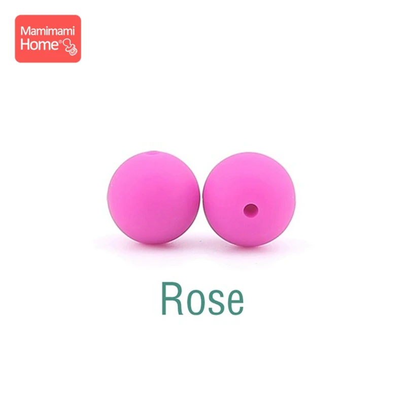 Rose Mamihome 100 шт 12 мм Силиконовые Бусины, прорезыватель DIY цепочка для прорезывания зубов крошечные стержни пищевой силиконовый Прорезыватель Детские товары игрушка - Цвет: Rose